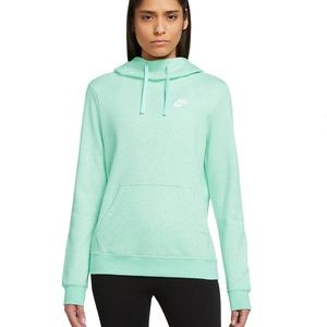 Nike Sportswear Club Fleece Funnel Neck Hoodie | Mint Foam Heather | Size Medium